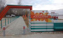 Объемные буквы на вывеске. Оформление пляжа Мандарин г.Камские Поляны